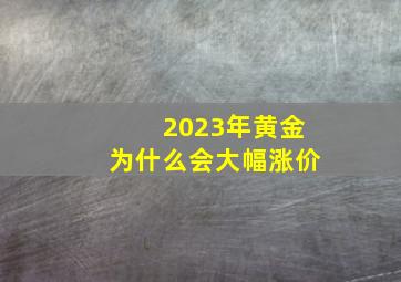 2023年黄金为什么会大幅涨价